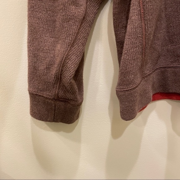 Tommy Bahama Reversible Flipshore Dark Taupe Heather Quarter Zip Sweater - Picture 5 of 12